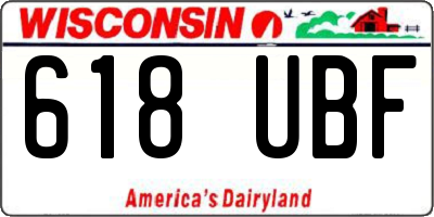WI license plate 618UBF