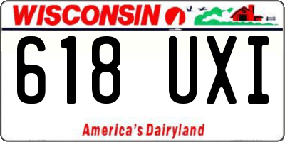 WI license plate 618UXI