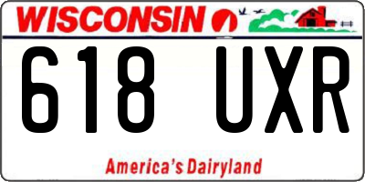 WI license plate 618UXR