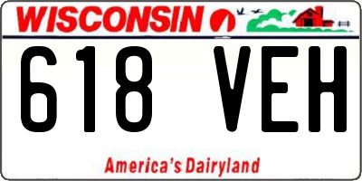 WI license plate 618VEH