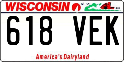 WI license plate 618VEK