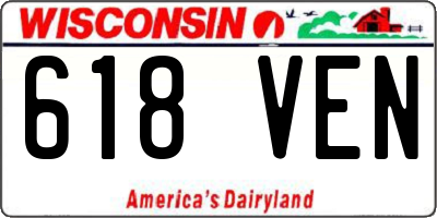 WI license plate 618VEN