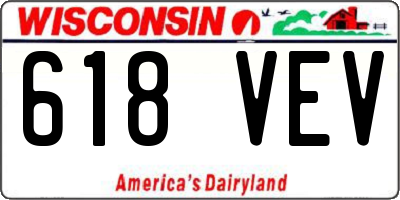 WI license plate 618VEV