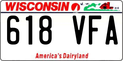 WI license plate 618VFA