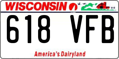 WI license plate 618VFB