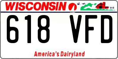 WI license plate 618VFD