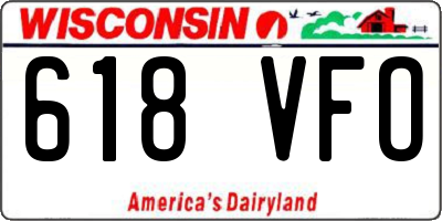 WI license plate 618VFO