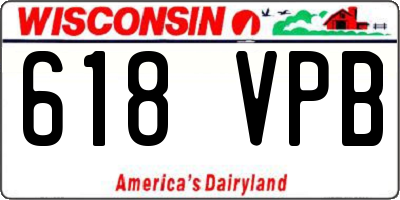WI license plate 618VPB