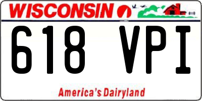 WI license plate 618VPI