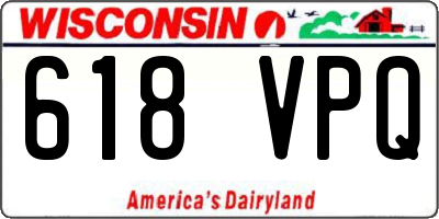 WI license plate 618VPQ