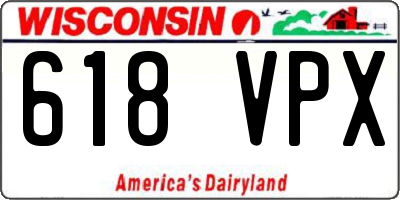 WI license plate 618VPX