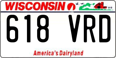 WI license plate 618VRD