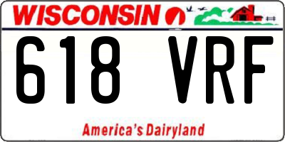 WI license plate 618VRF