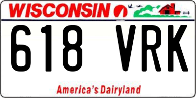 WI license plate 618VRK