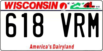 WI license plate 618VRM