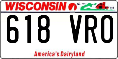 WI license plate 618VRO