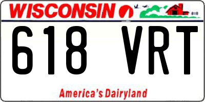 WI license plate 618VRT