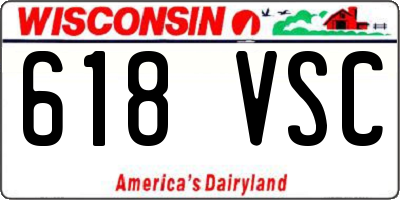 WI license plate 618VSC