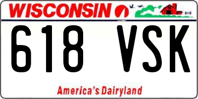 WI license plate 618VSK
