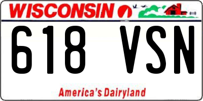 WI license plate 618VSN