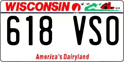 WI license plate 618VSO