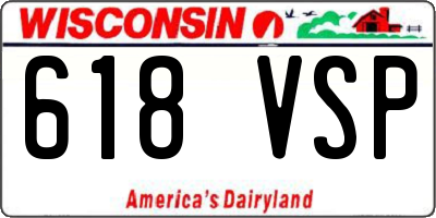 WI license plate 618VSP