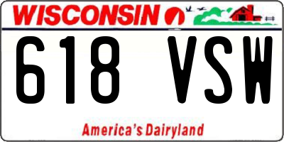 WI license plate 618VSW