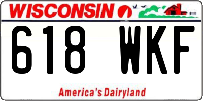 WI license plate 618WKF