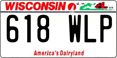 WI license plate 618WLP