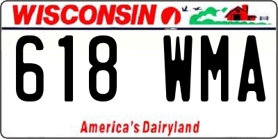 WI license plate 618WMA
