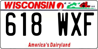 WI license plate 618WXF