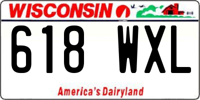 WI license plate 618WXL
