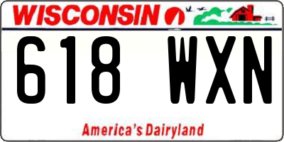 WI license plate 618WXN