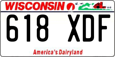 WI license plate 618XDF