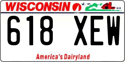 WI license plate 618XEW