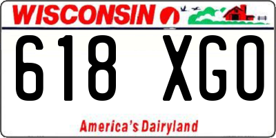 WI license plate 618XGO