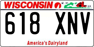 WI license plate 618XNV