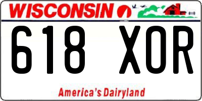 WI license plate 618XOR