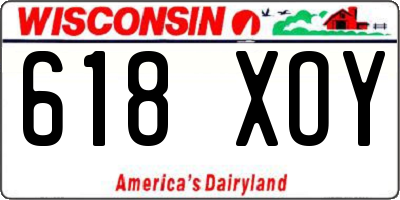 WI license plate 618XOY