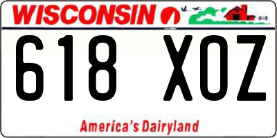 WI license plate 618XOZ