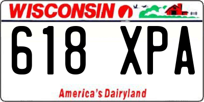 WI license plate 618XPA