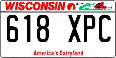 WI license plate 618XPC