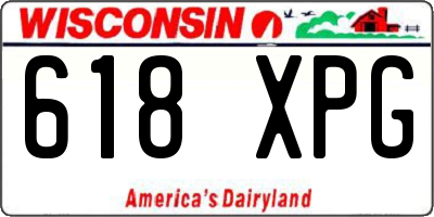 WI license plate 618XPG