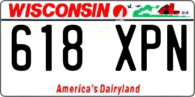 WI license plate 618XPN