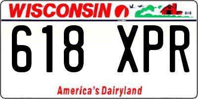 WI license plate 618XPR