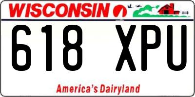 WI license plate 618XPU