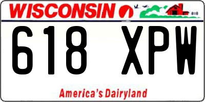 WI license plate 618XPW
