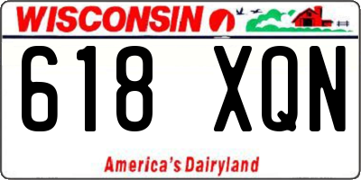 WI license plate 618XQN