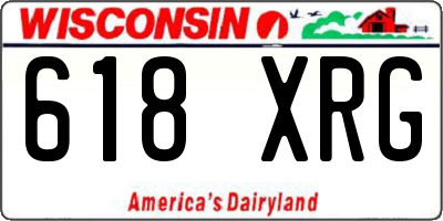 WI license plate 618XRG