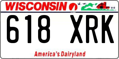 WI license plate 618XRK